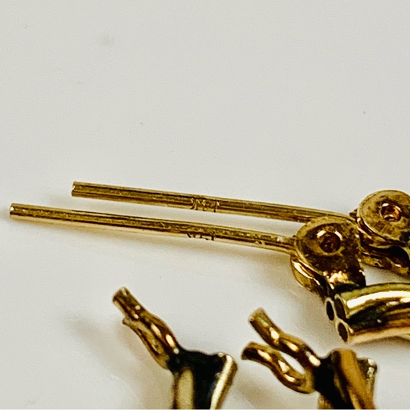 14K Tri-Color Small Twisted Hoop Earrings - Picture 10 of 12